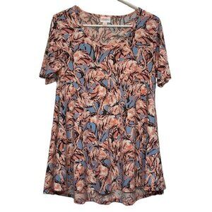 Women's Lularoe Flamingo Pink Perfect T Shirt Blouse Scoop Neck Size XS NWT 7484